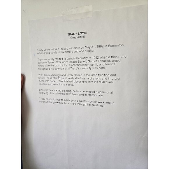 Original Tracy Loyie Cree Indigenous Painting Surrealist Eagle Bird Landscape - Picture 8 of 8